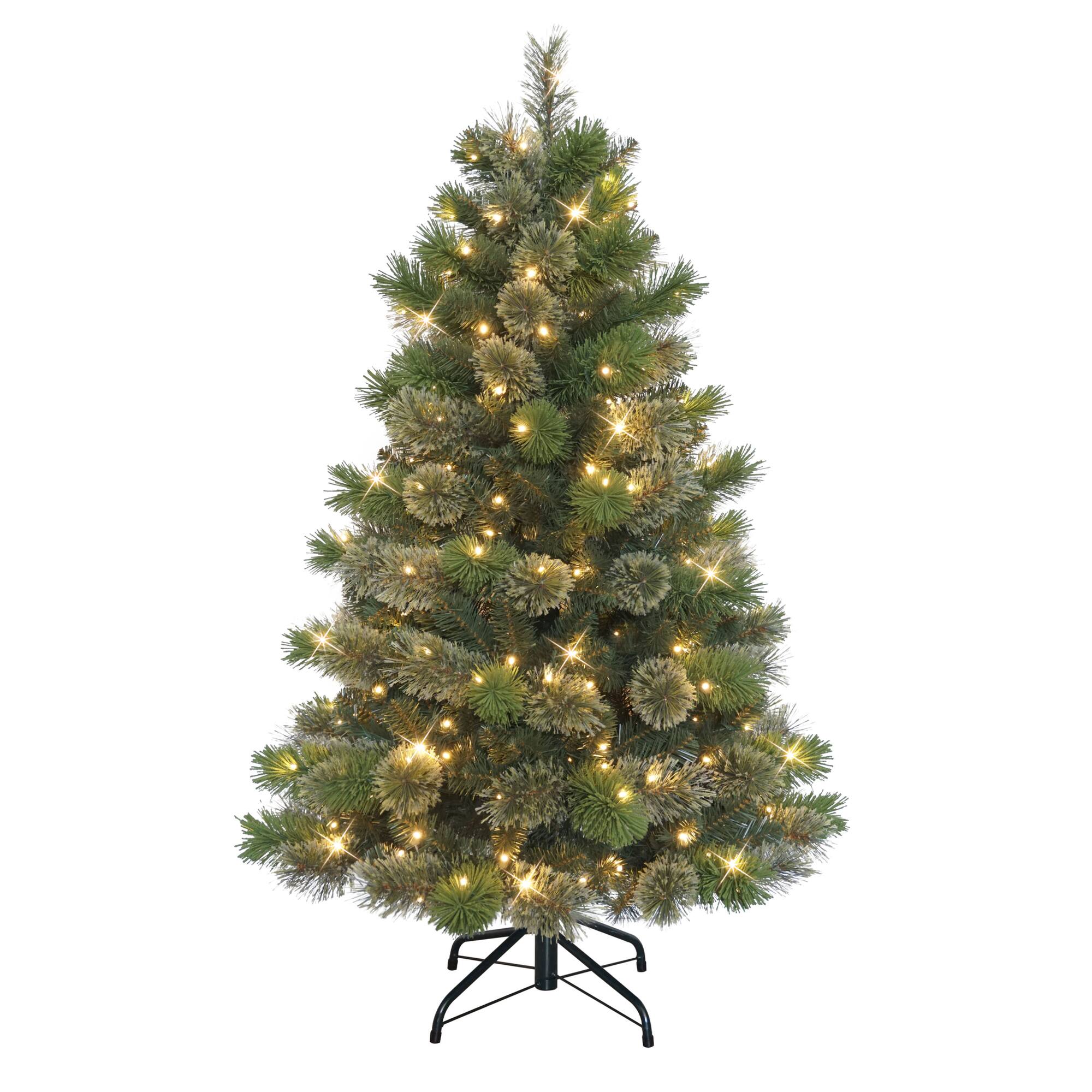 4.5ft. Pre-Lit Oklahoma Pine Artificial Christmas Tree, Warm White LED Lights